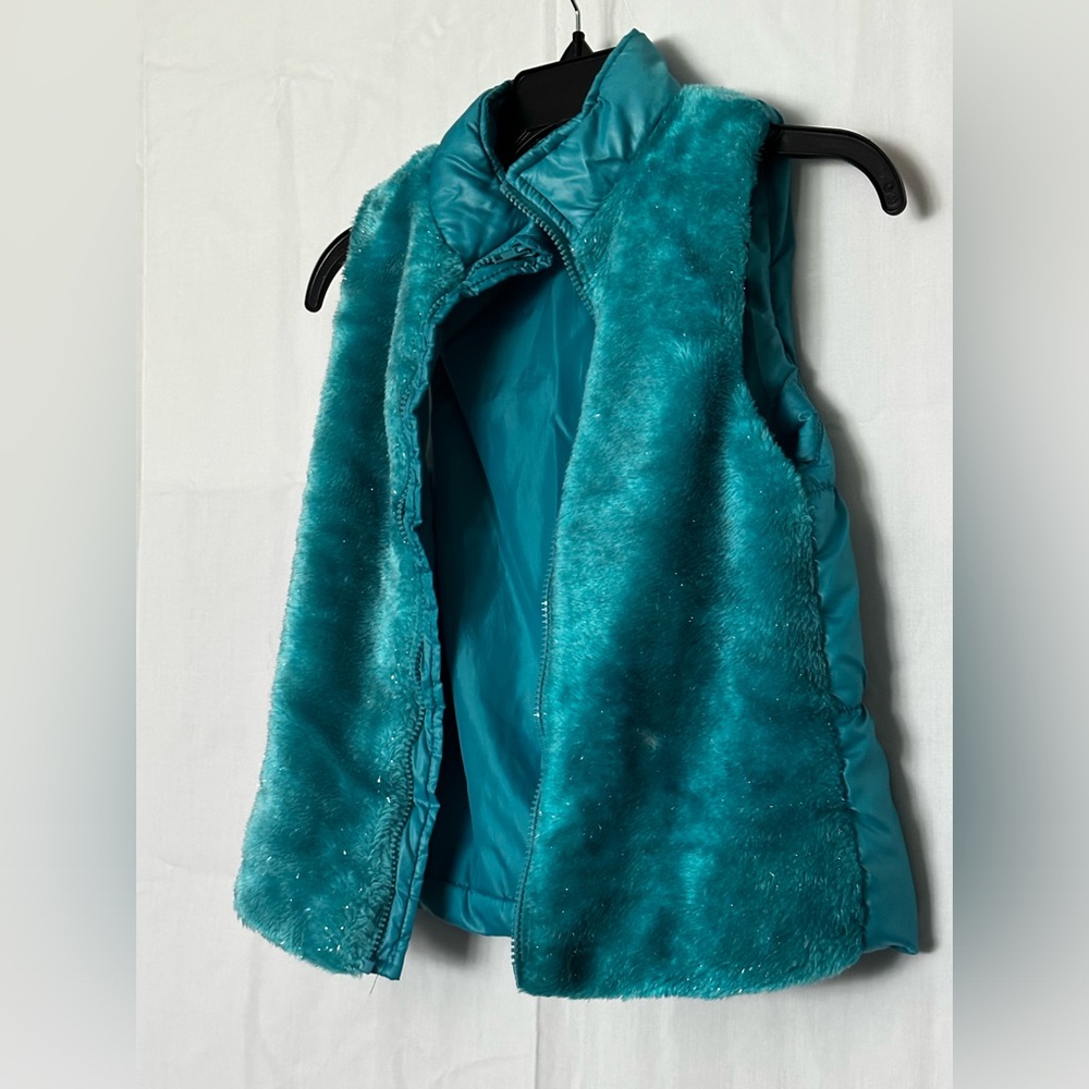 Heart Soul Girls Blue Zipper Vest Size M